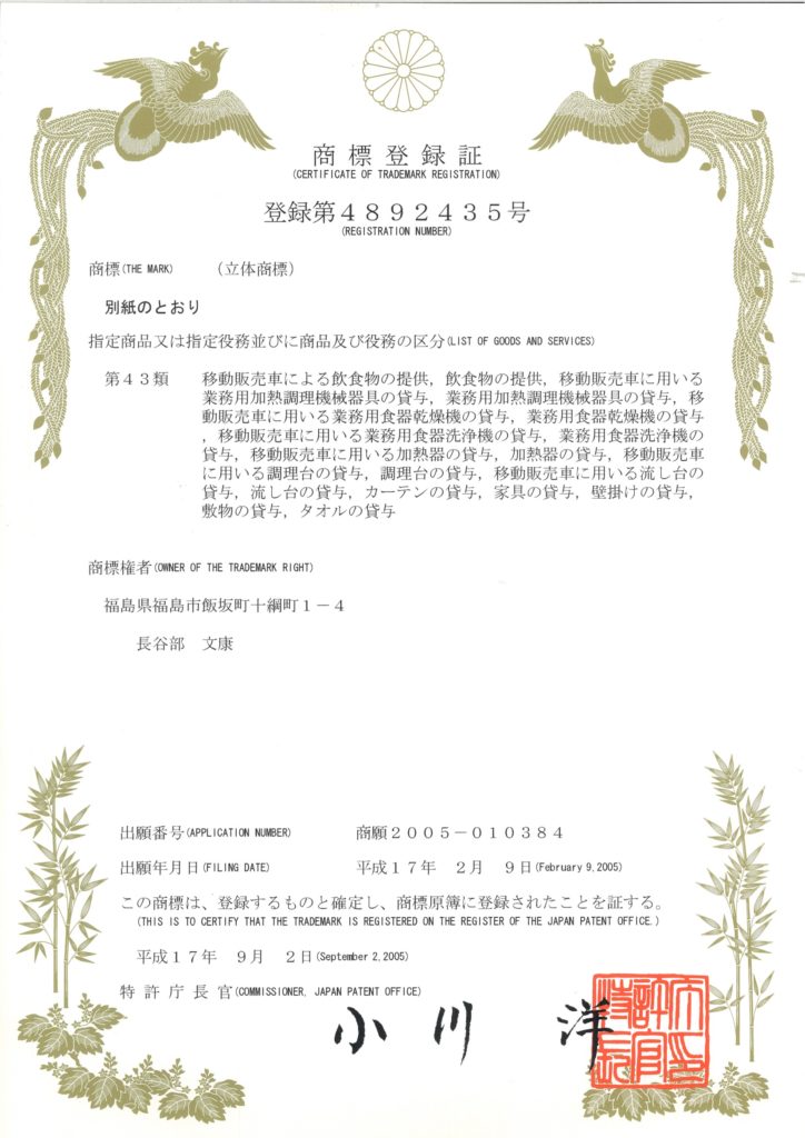 移動販売車 立体商標